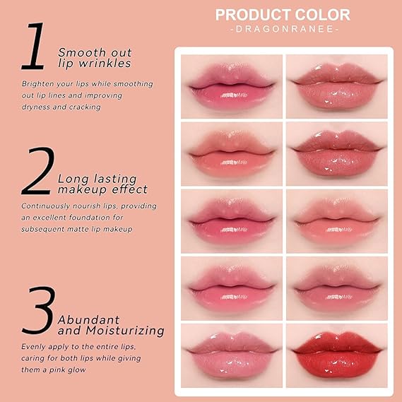 Dragon Ranee Lip Gloss Combo – 10 Glossy & Natural Shades | Korean Beauty Collection