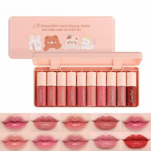 Dragon Ranee Lip Gloss Combo – 10 Glossy & Natural Shades | Korean Beauty Collection