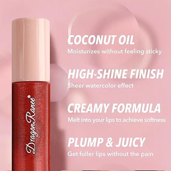 Dragon Ranee Lip Gloss Combo – 10 Glossy & Natural Shades | Korean Beauty Collection