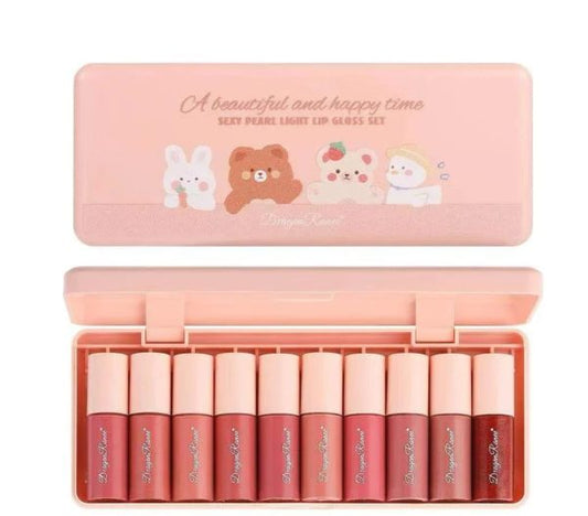 Dragon Ranee Lip Gloss Combo – 10 Glossy & Natural Shades | Korean Beauty Collection