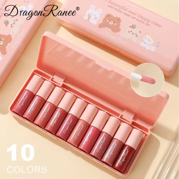 Dragon Ranee Lip Gloss Combo – 10 Glossy & Natural Shades | Korean Beauty Collection
